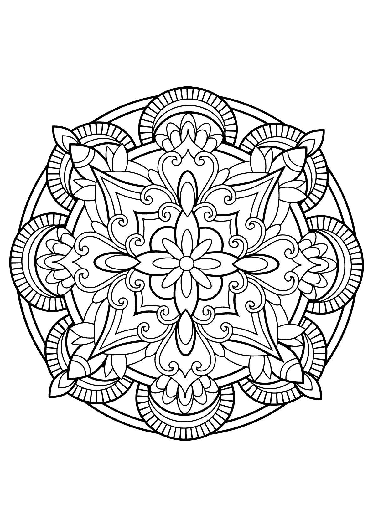 Mandala from free coloring books for adults 23 - Mandalas Adult Coloring  Pages