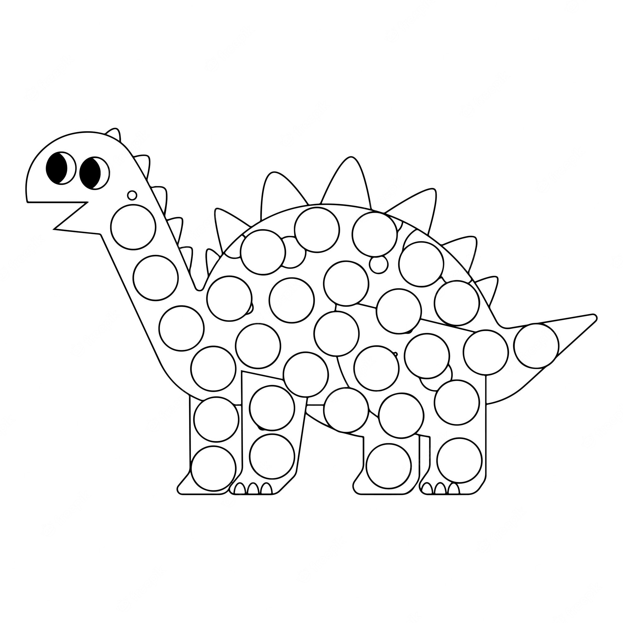 Premium Vector | Dinosaur dot marker coloring pages for kids premium vector