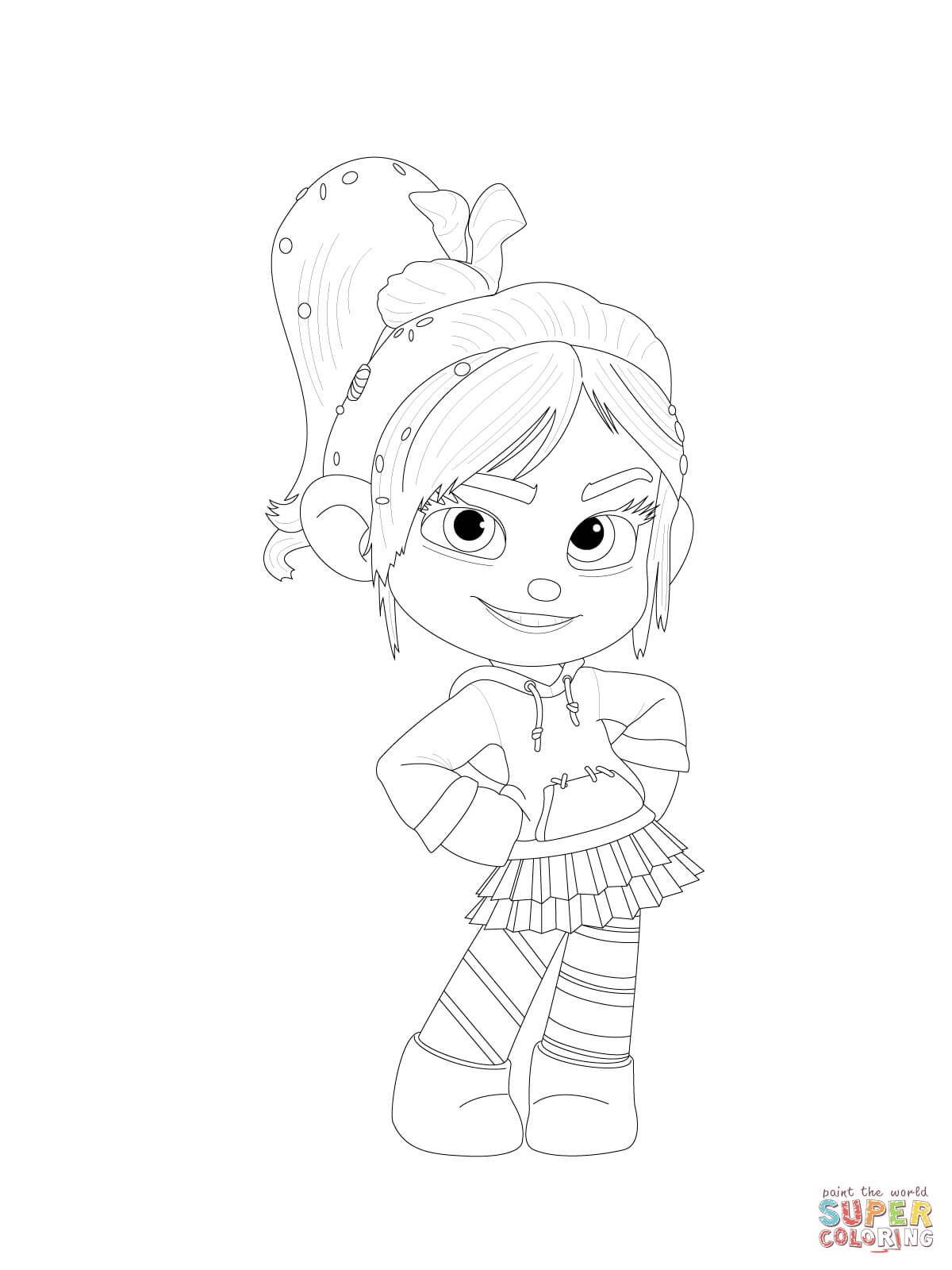 Vanellope Is Posing With Her Hands On Her Hips coloring page | Free  Printable Coloring Pages