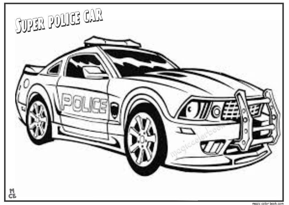 Police Car - Coloring Pages for Kids and for Adults