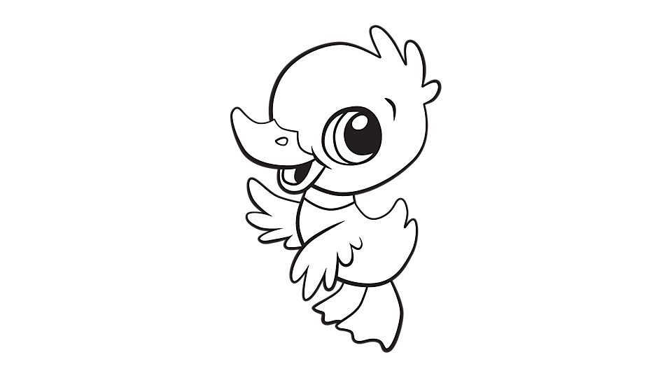 Baby duck coloring printable