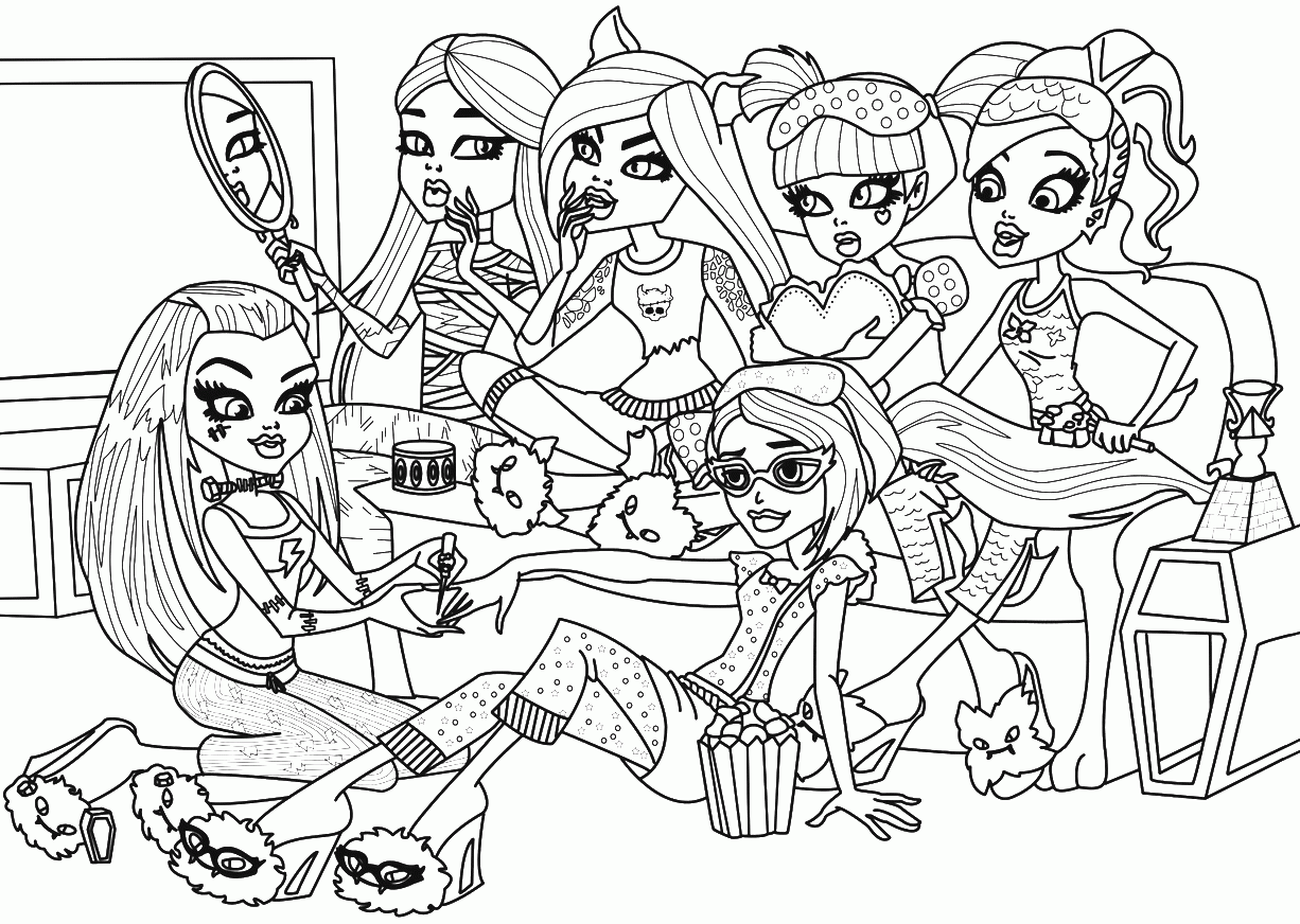 Easy Free Printable Monster High Coloring Pages For Kids - Widetheme