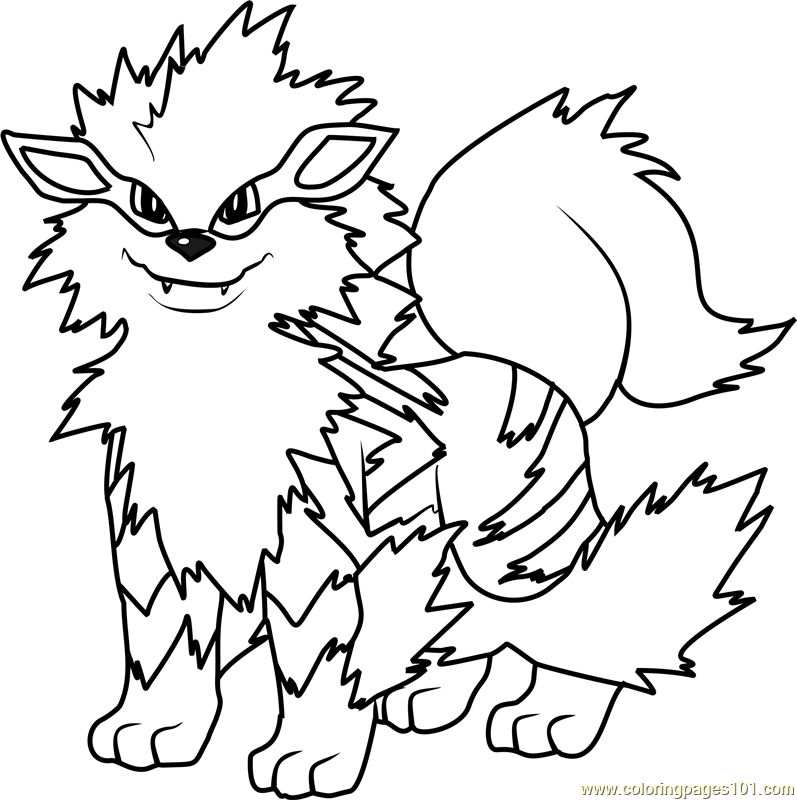 Arcanine Pokemon Coloring Page - Free Pokémon Coloring Pages ...