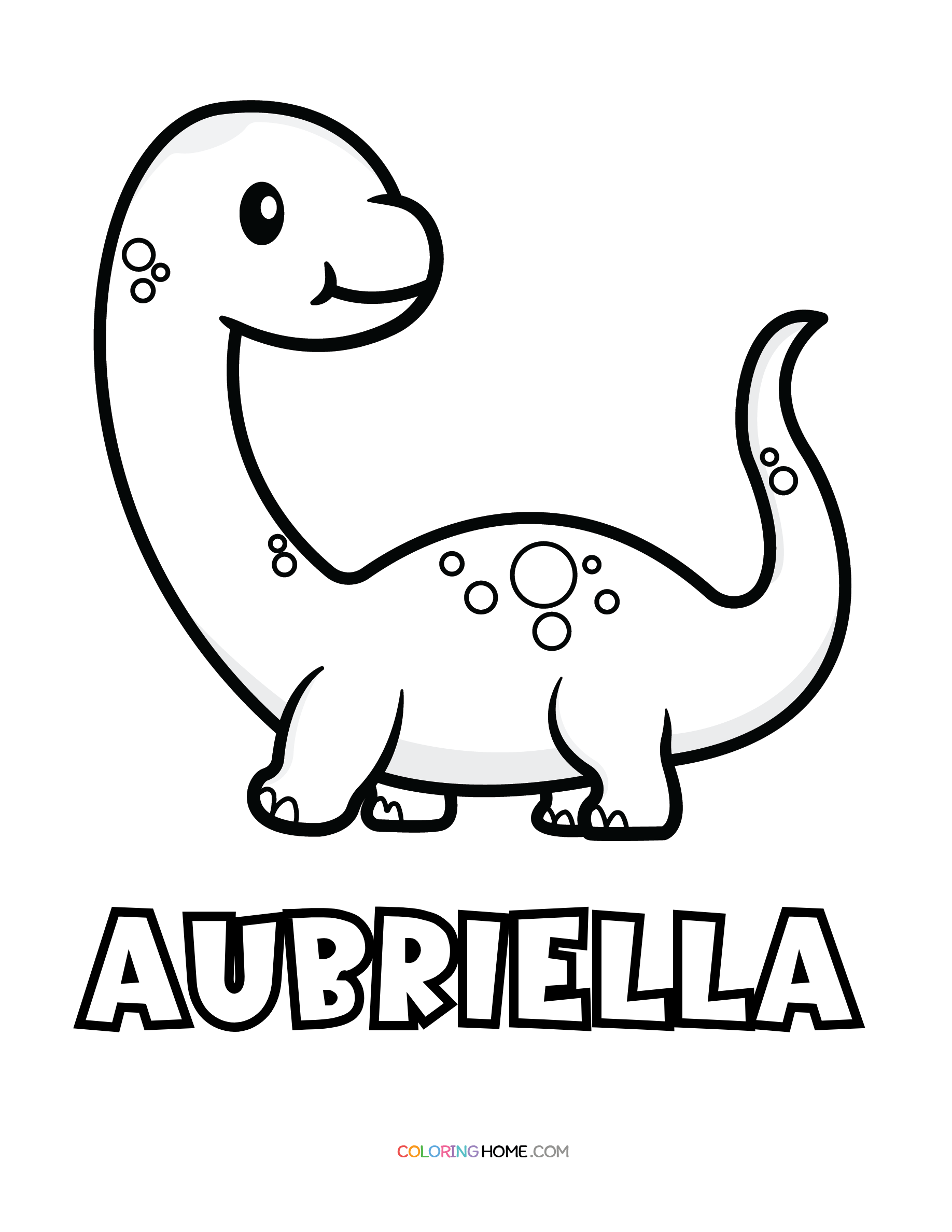 Aubriella dinosaur coloring page