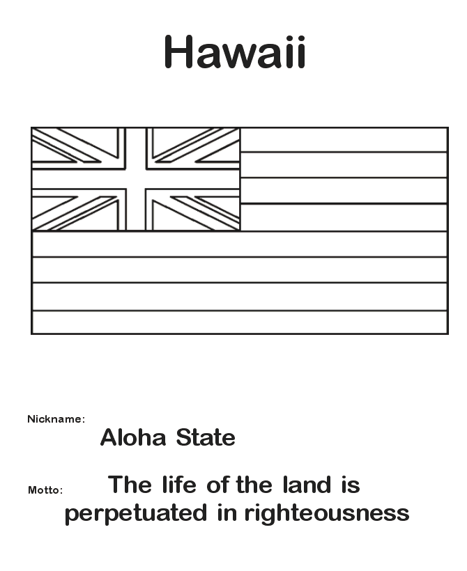USA-Printables: State of Hawaii Coloring Pages - Hawaii State Flag Coloring  Page