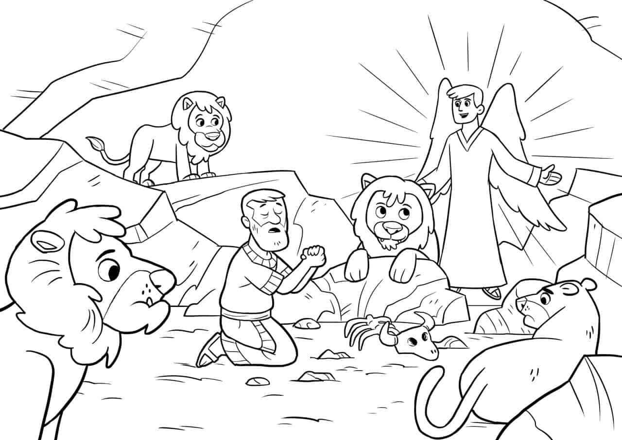 daniel-and-the-lions-den-coloring-page | New Life Bournemouth - Formerly  known as Cranleigh Community Church