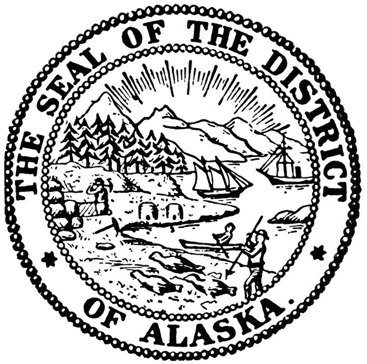 alaska Coloring Pages | Alaska state seal coloring page | School ...