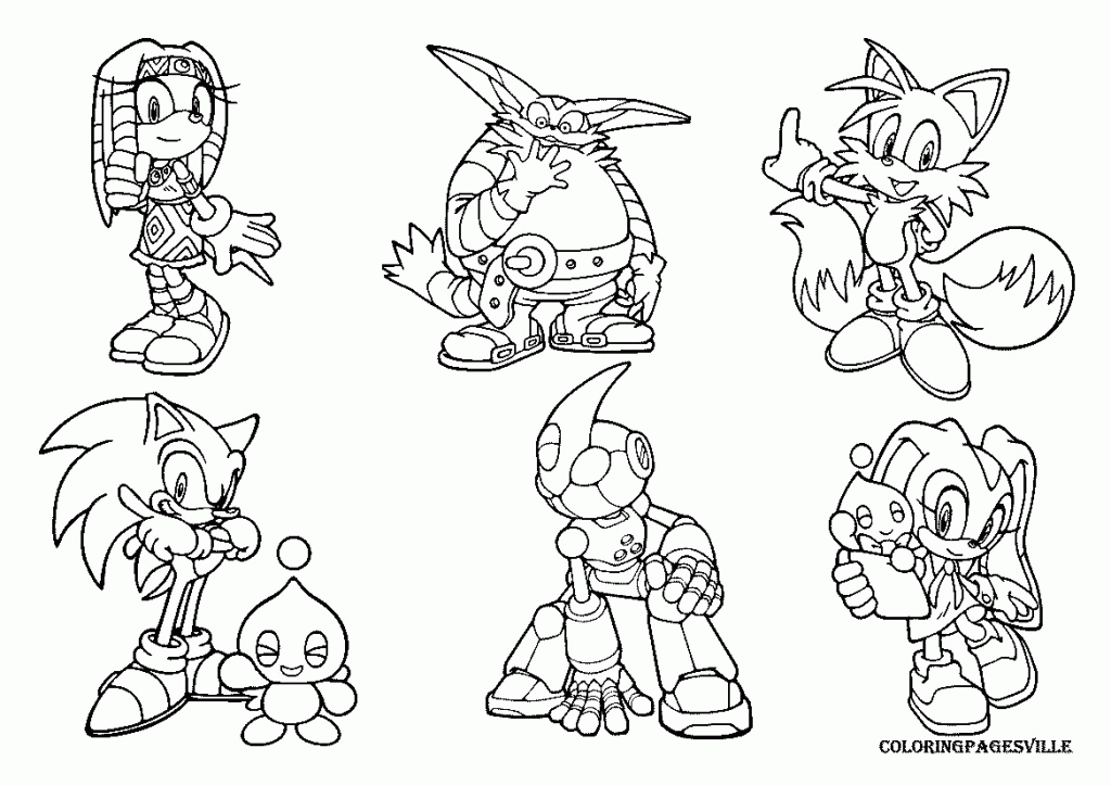 sonic characters coloring pages - Clip Art Library