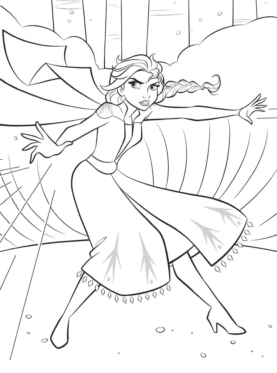 Anna and Elsa in Frozen 2 Coloring Pages - Fasolmi