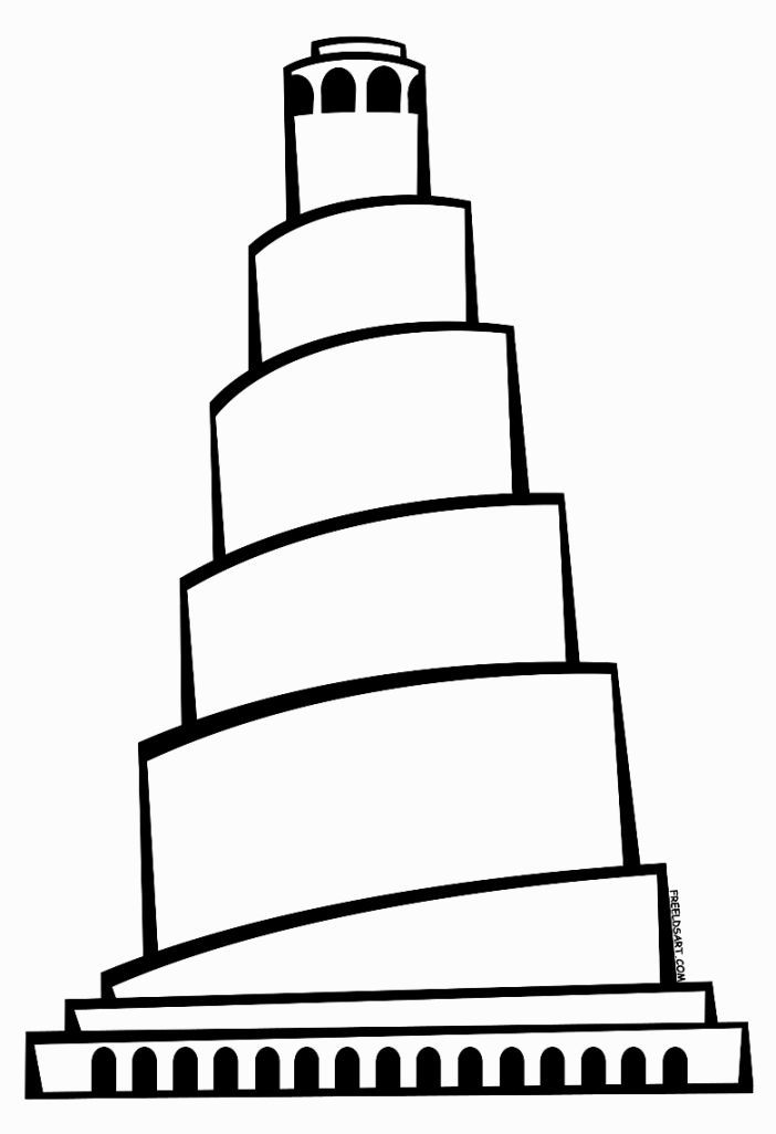 Tower Of Babel Coloring Sheet | Coloring Pages