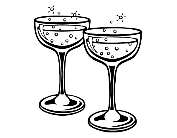 Champagne glasses coloring page - Coloringcrew.com