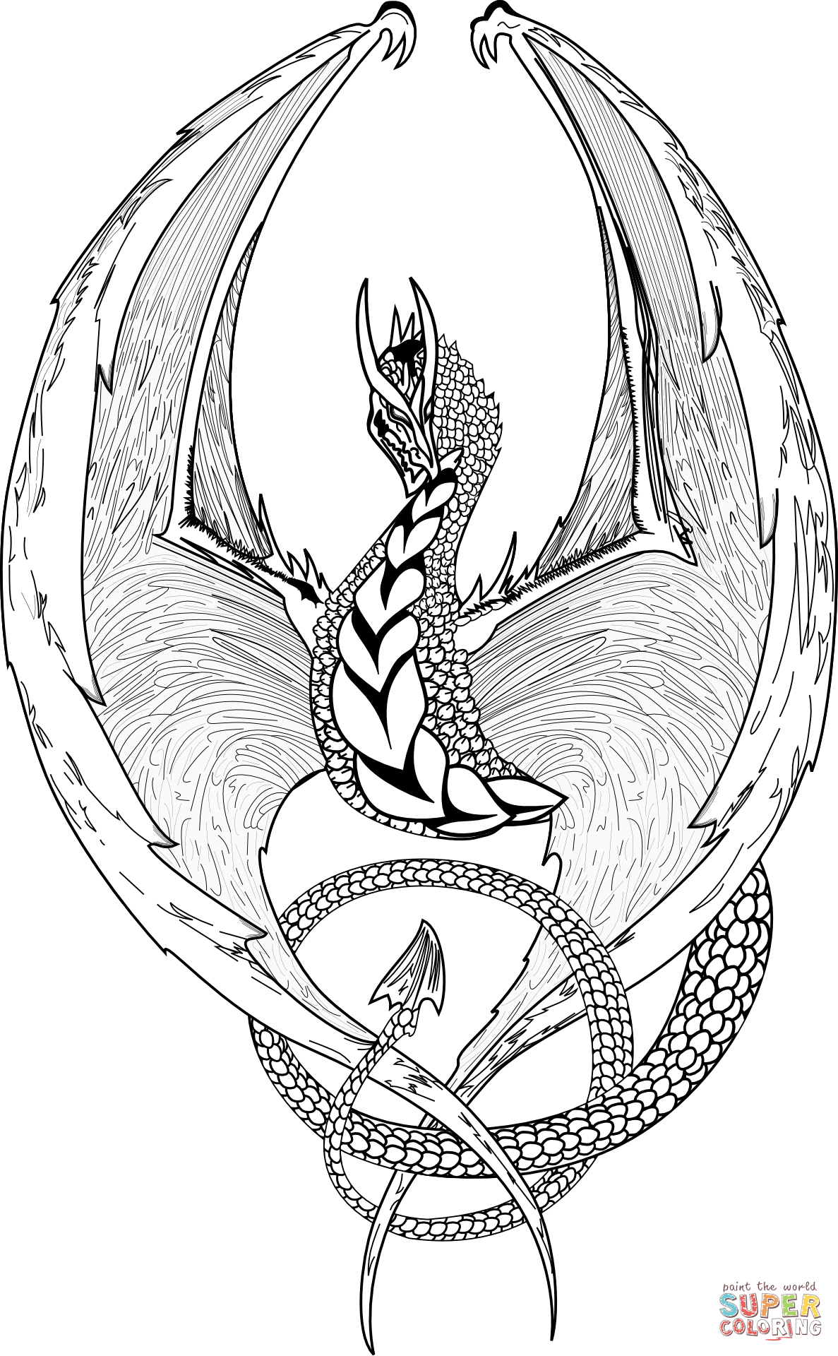 Fantasy Dragon coloring page | Free Printable Coloring Pages