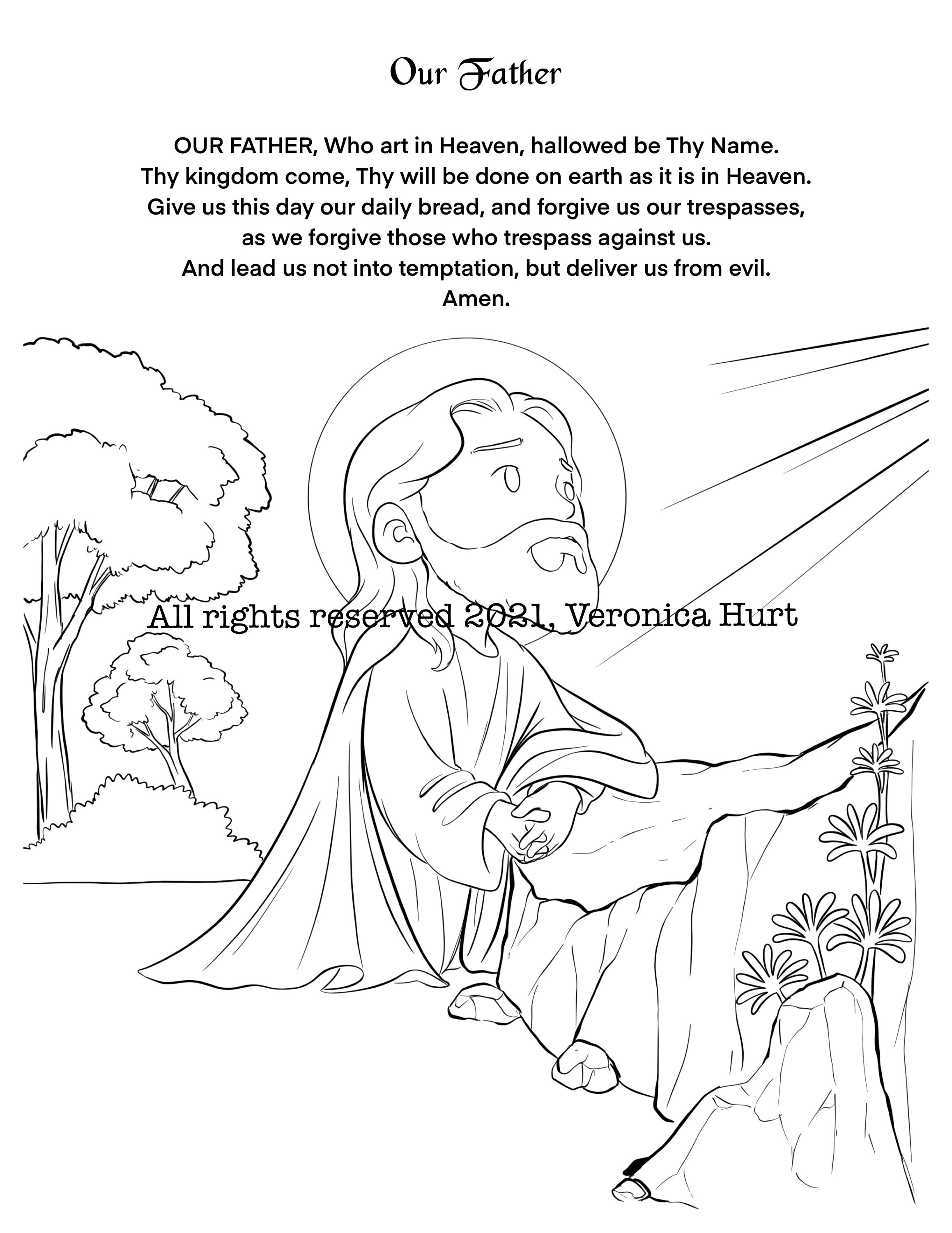 Our Father Prayer Learning Resource for Kids Coloring Page - Etsy