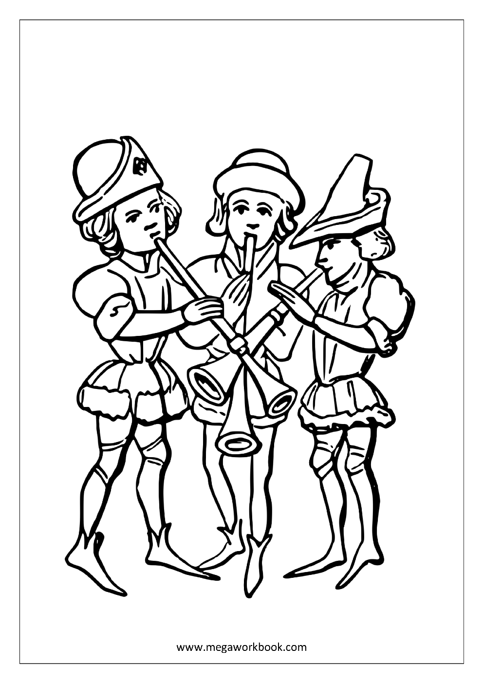 Free Coloring Sheets - Musical Instruments - MegaWorkbook