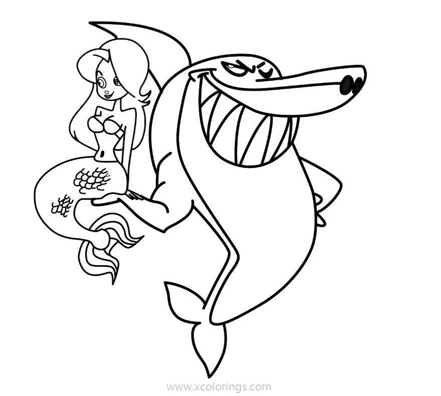 Zig And Sharko Coloring Pages Sharko and Marina - XColorings