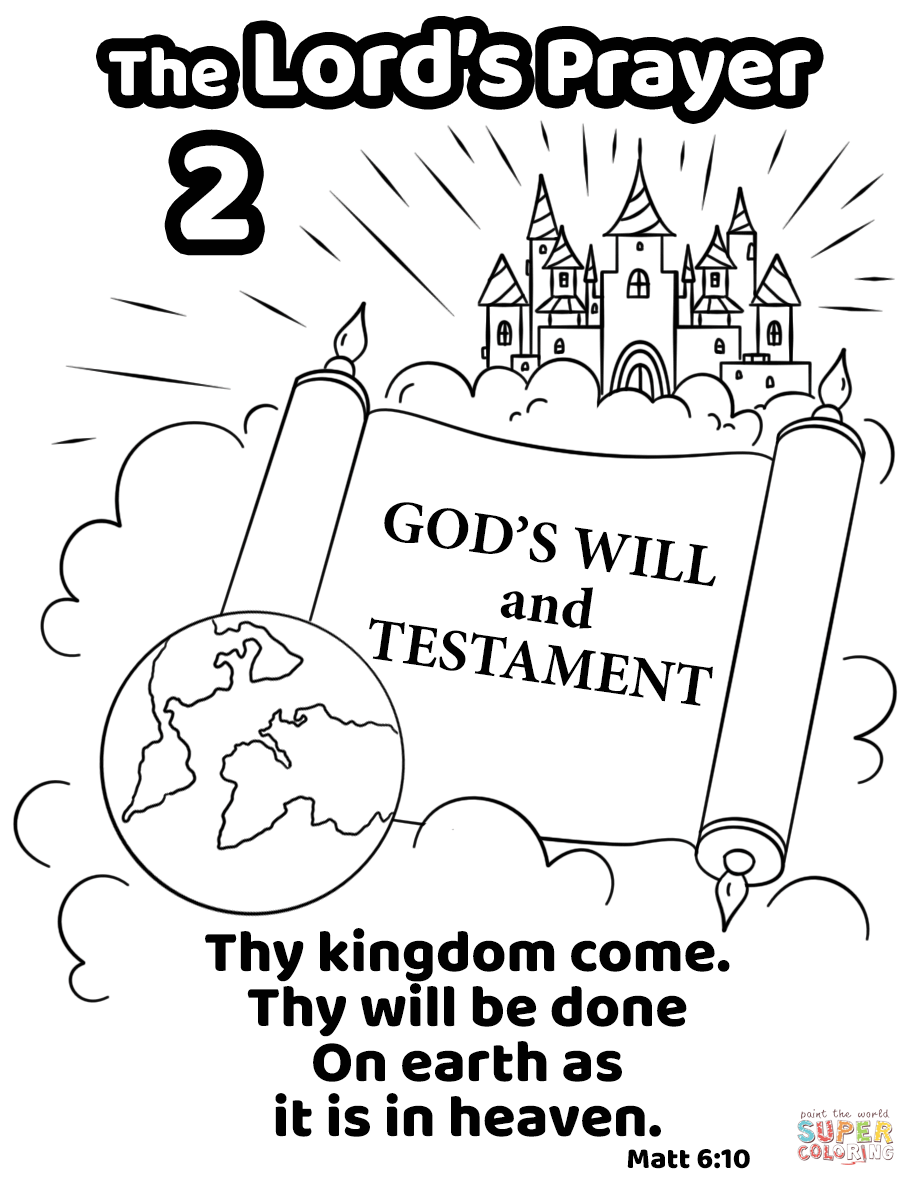 Thy Kingdom Come. Thy Will Be Done on Earth as It is in Heaven coloring page  | Free Printable Coloring Pages
