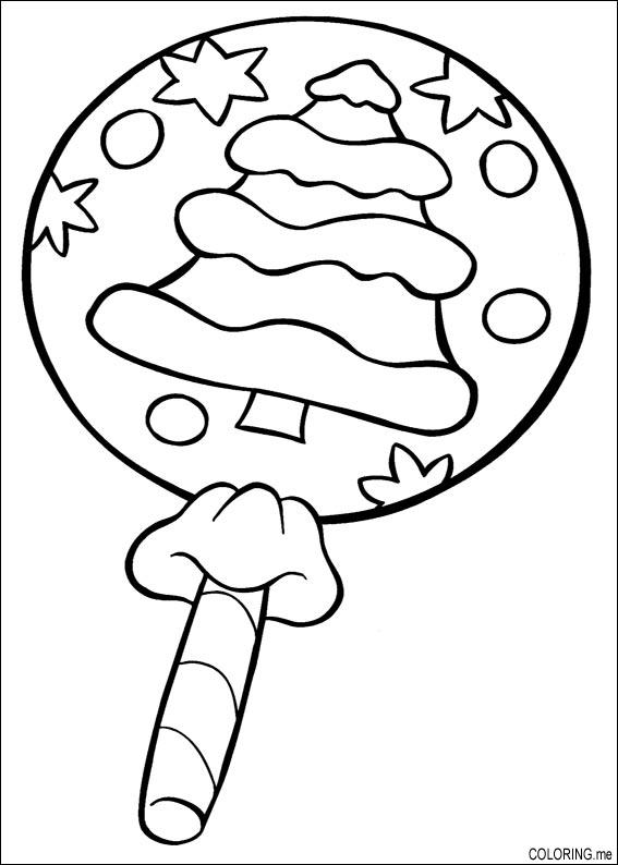 Coloring page : Christmas lollipop - Coloring.me