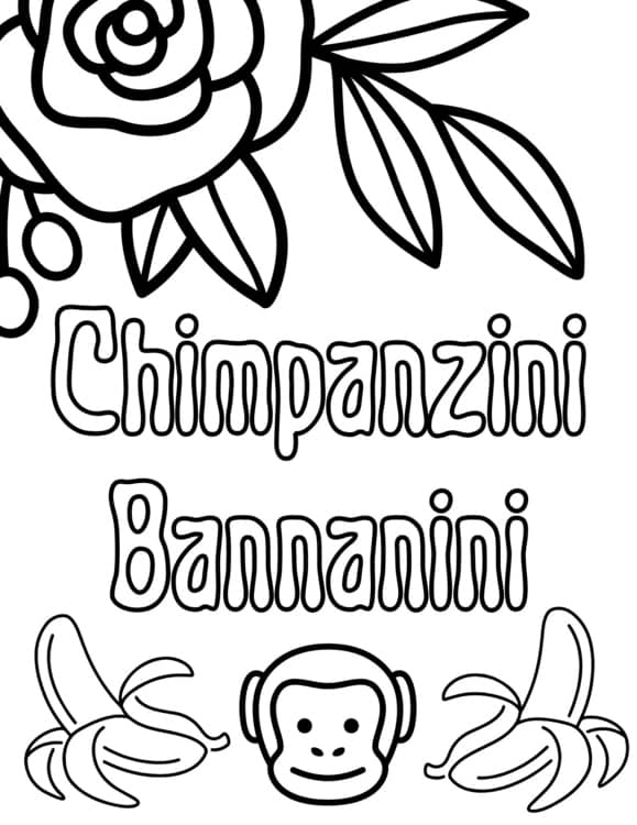 Slang Coloring - Italian Brainrot - Chimpanzini Bananini - Last Day of  School