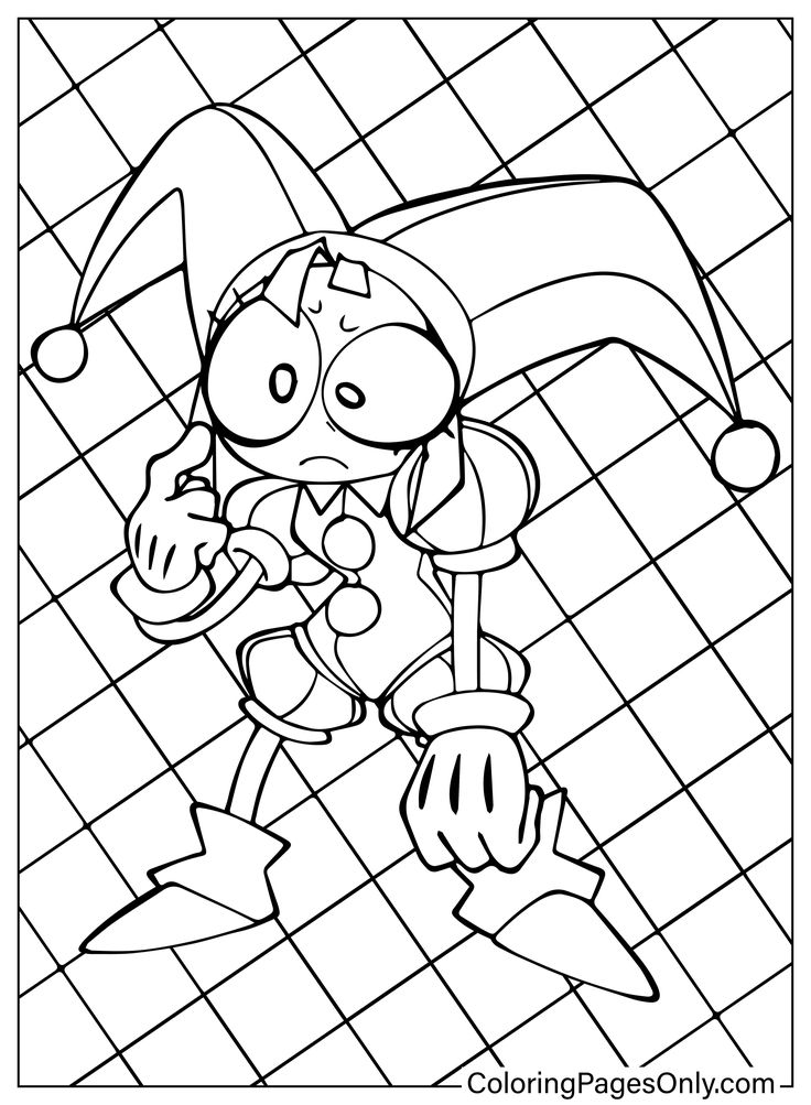 Caine, Pomni Coloring Page - Free ...
