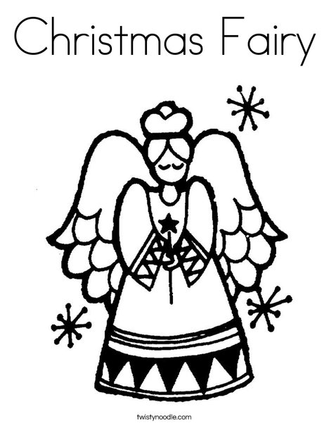 Christmas Fairy Coloring Page - Twisty Noodle