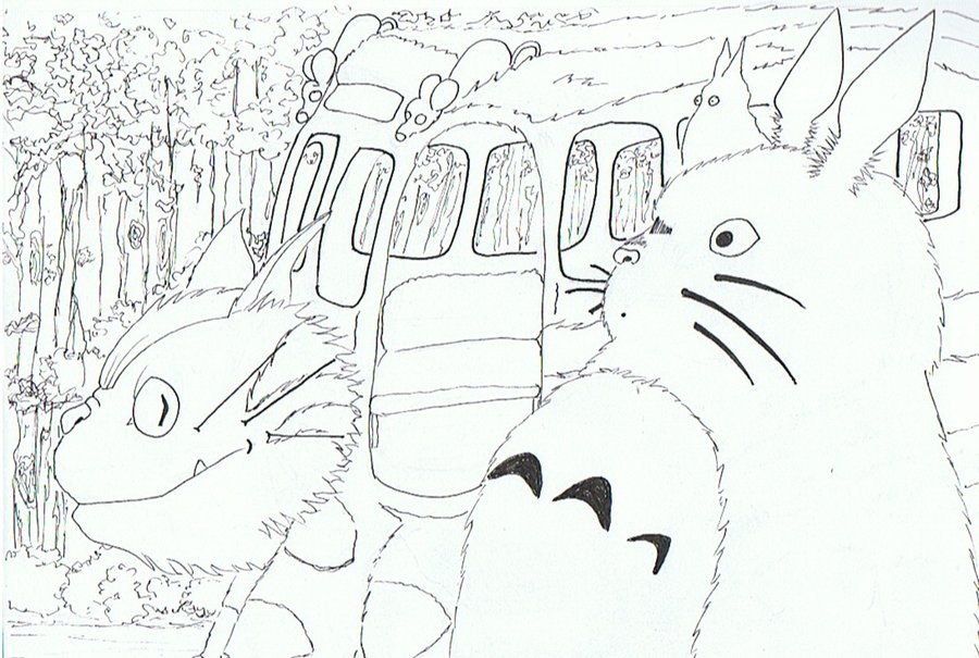 Totoro Cat Bus Coloring Pages - Get Coloring Pages