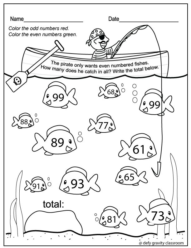 Odd and Even Numbers Color Worksheet ...