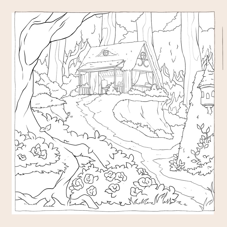Cozy Cottage - Fantasy Coloring Page ...