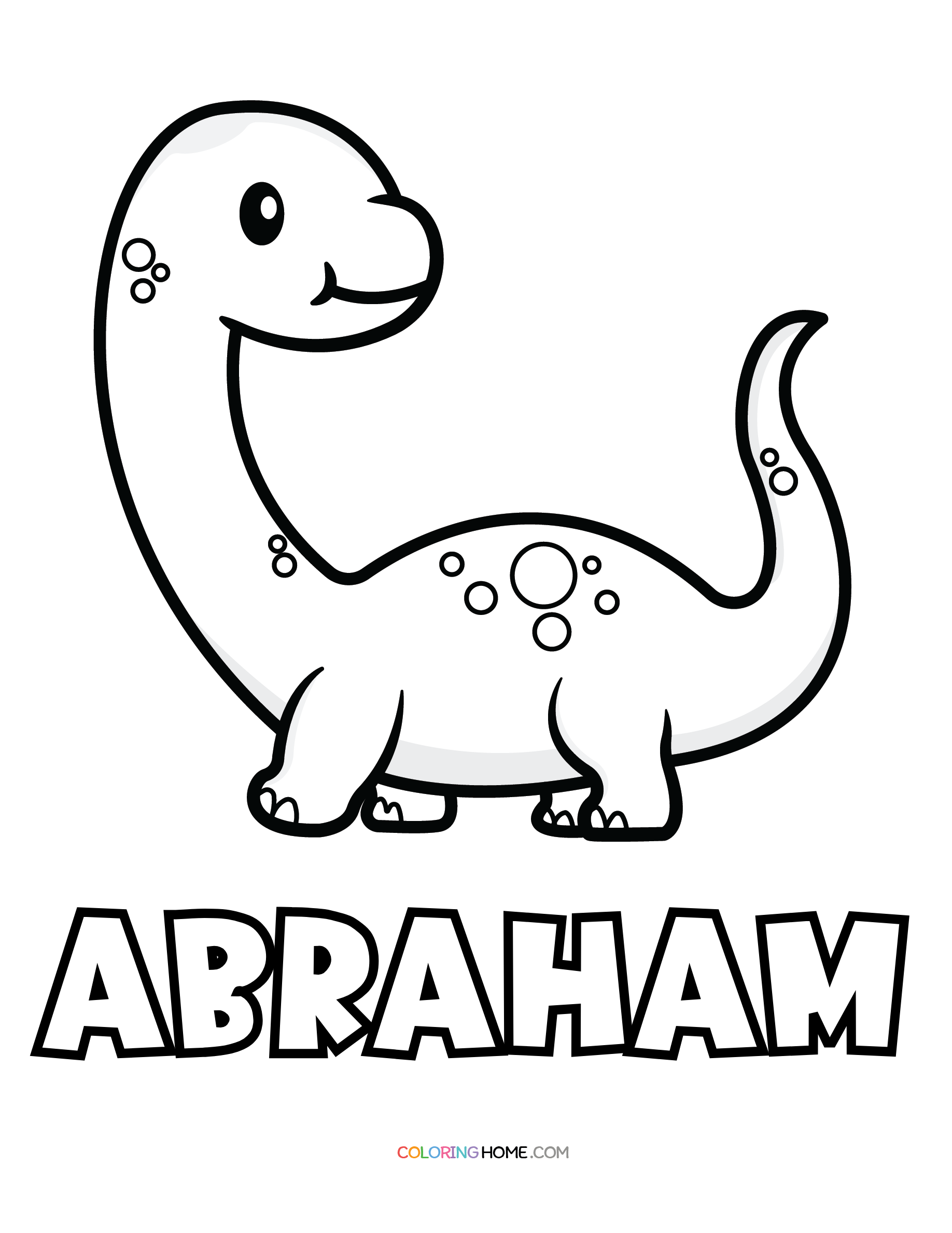 Abraham dinosaur coloring page