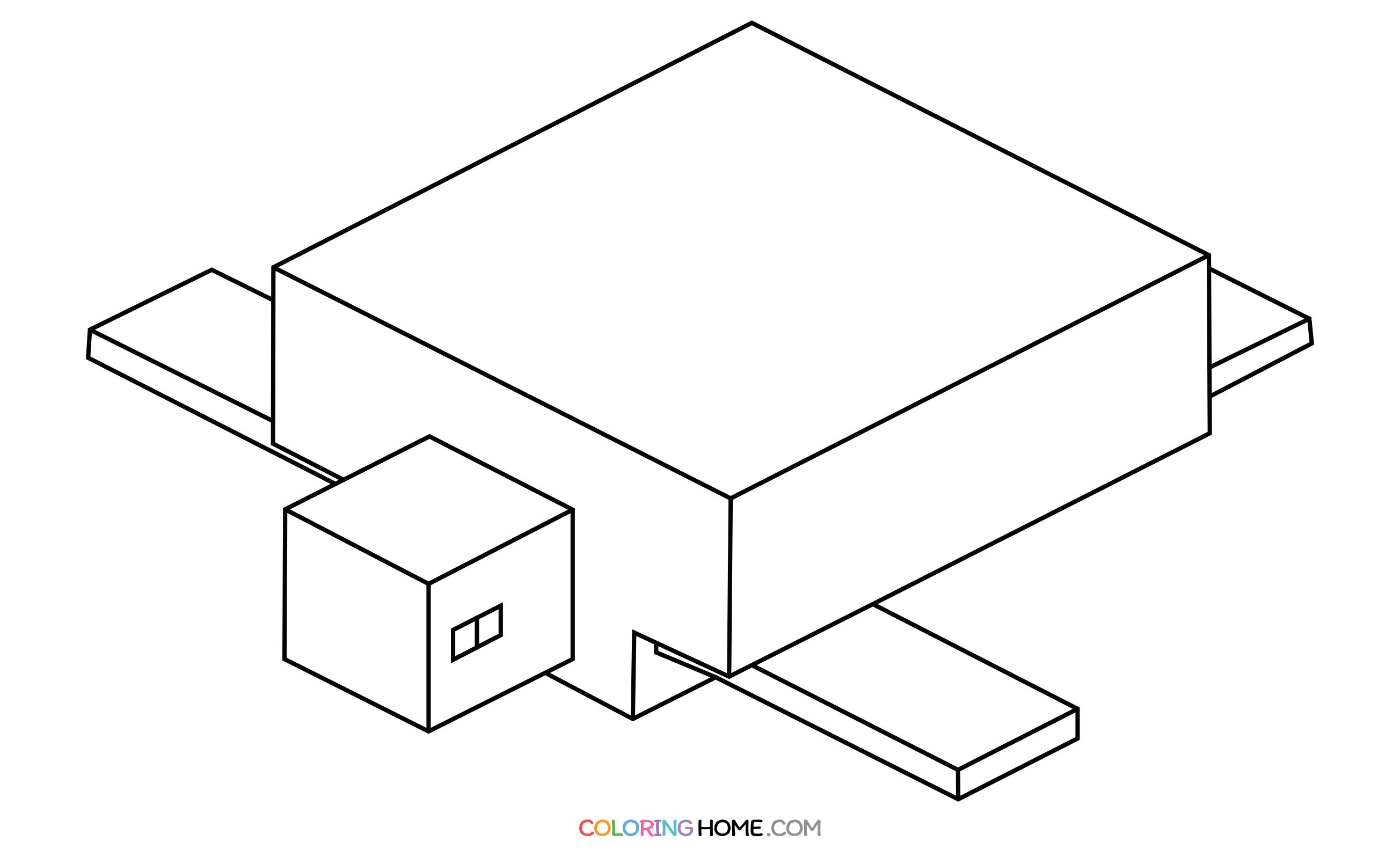 Minecraft turtle coloring page