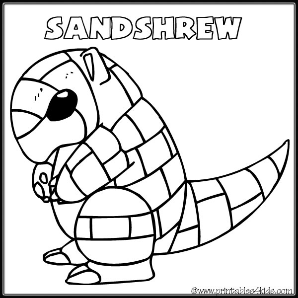 Pokemon Sandshrew coloring page ...