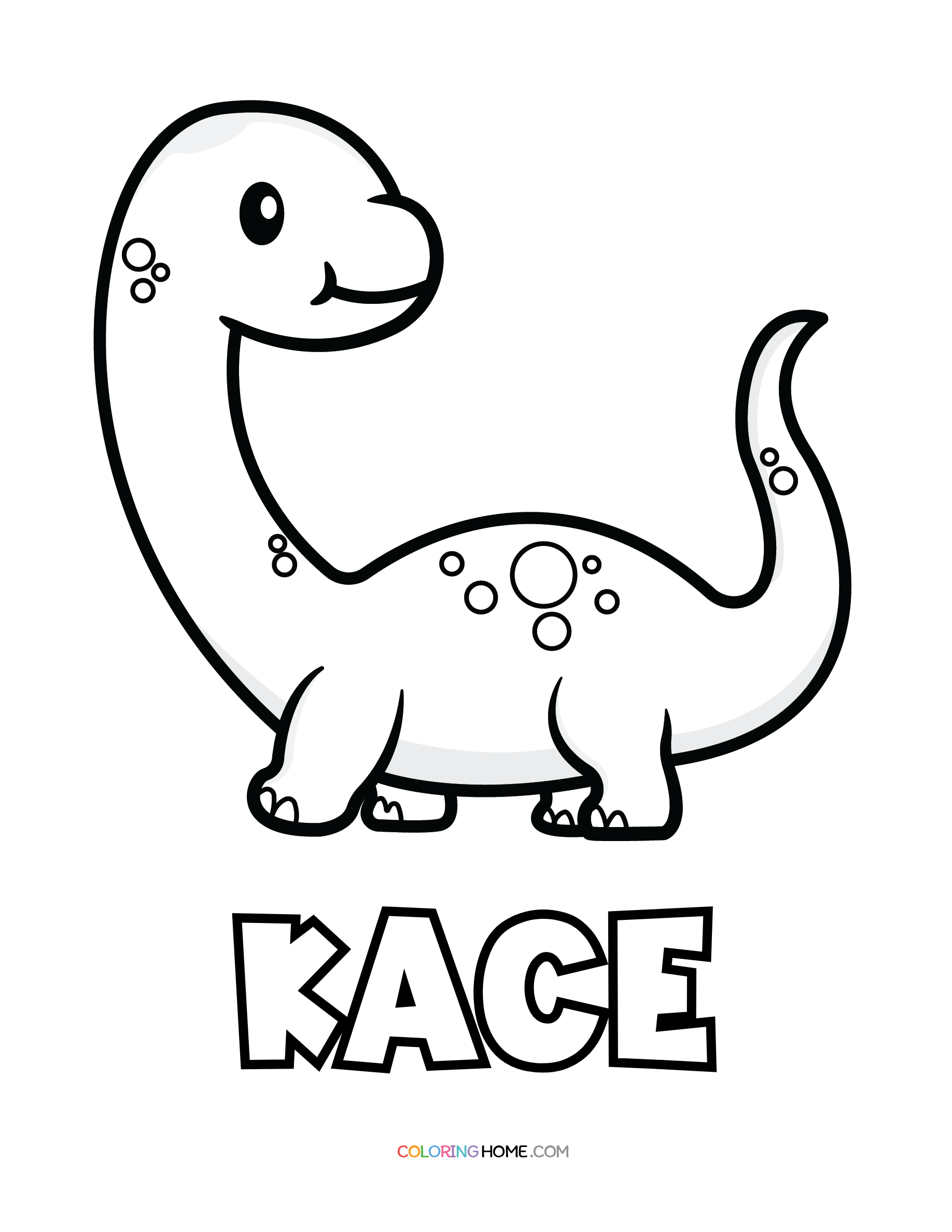 Kace dinosaur coloring page