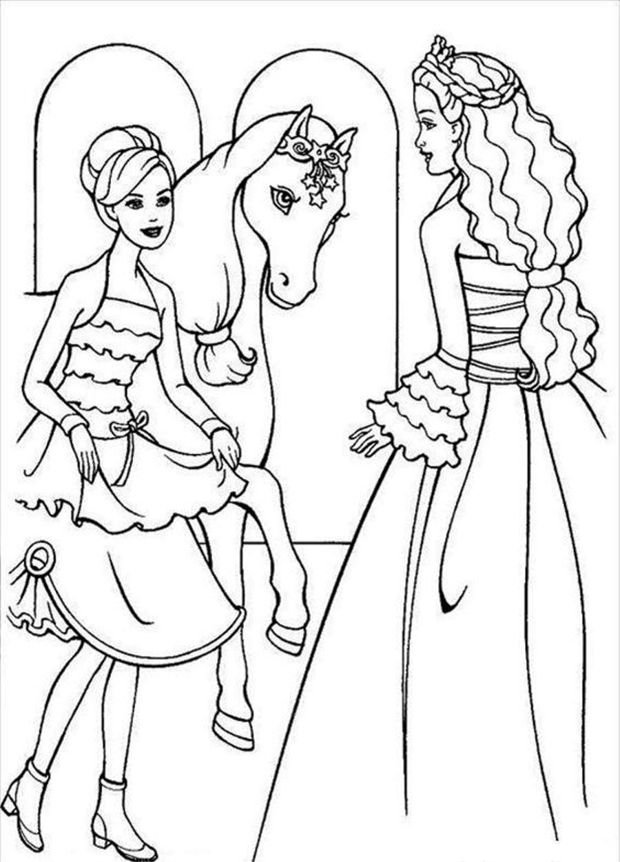 Barbie Coloring Pages Horse - Coloring Pages For All Ages