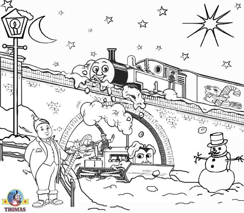 FREE Christmas Coloring Pages For Kids Printable Thomas Snow ...