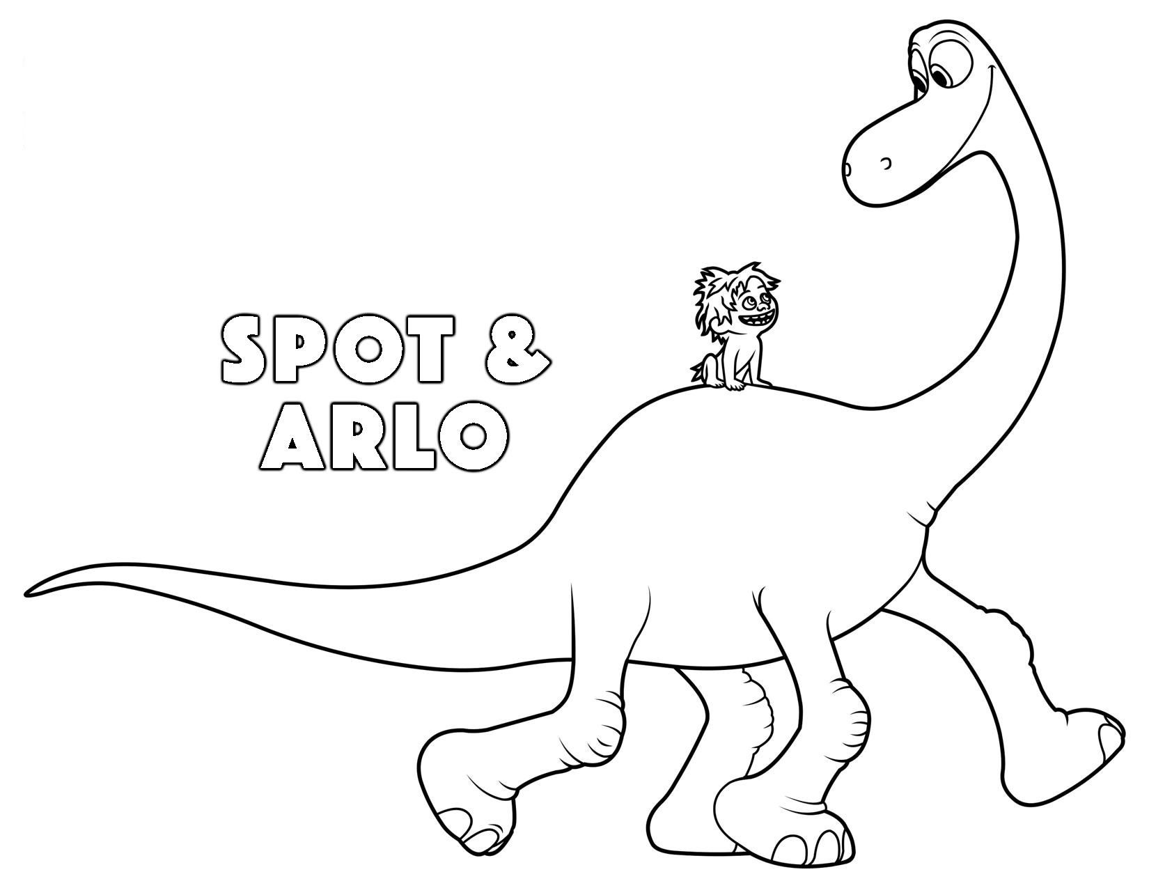 the good dinosaur arlo and spot coloring pages - Kids Coloring Pages