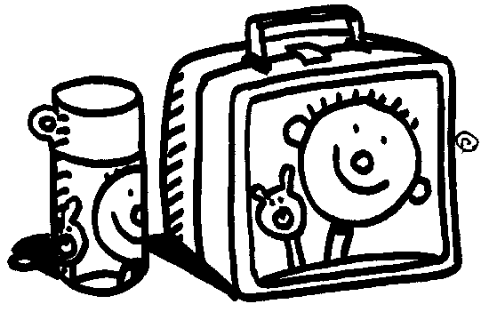 lunch box clip art black and white - Clip Art Library