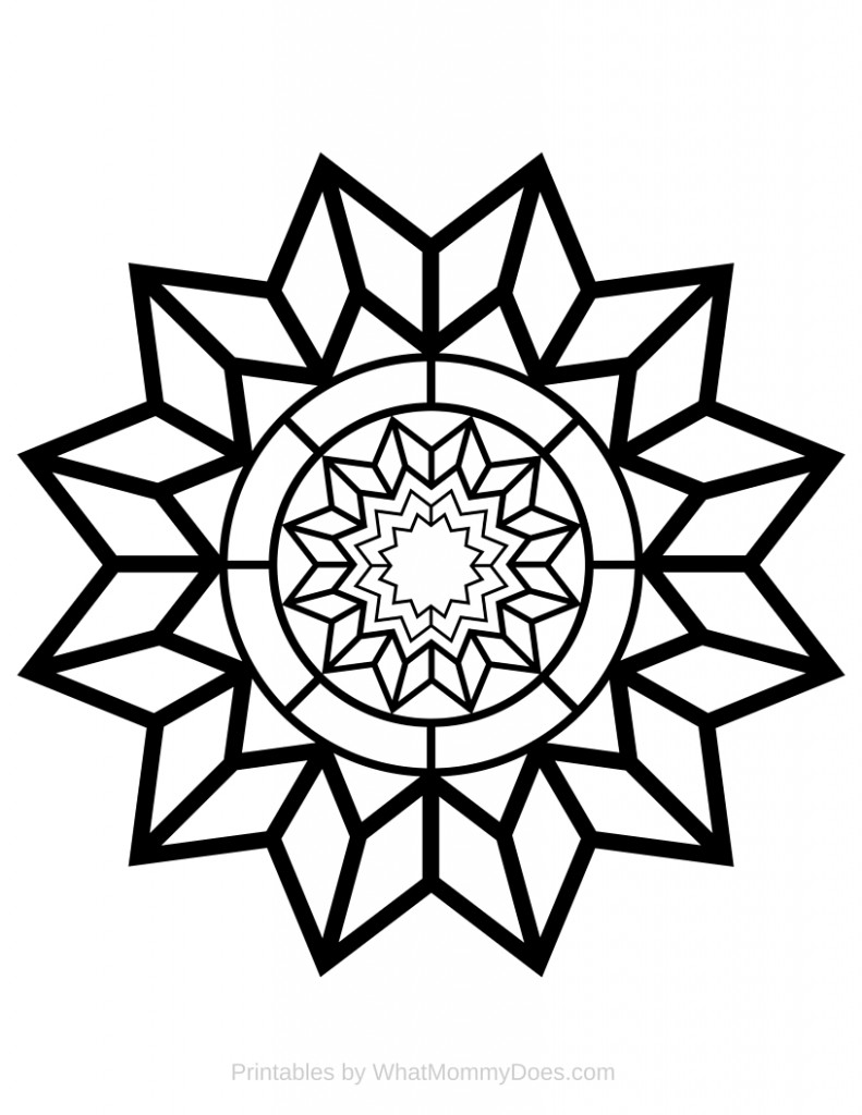Free Printable Adult Coloring Page - Detailed Star Pattern - What Mommy Does