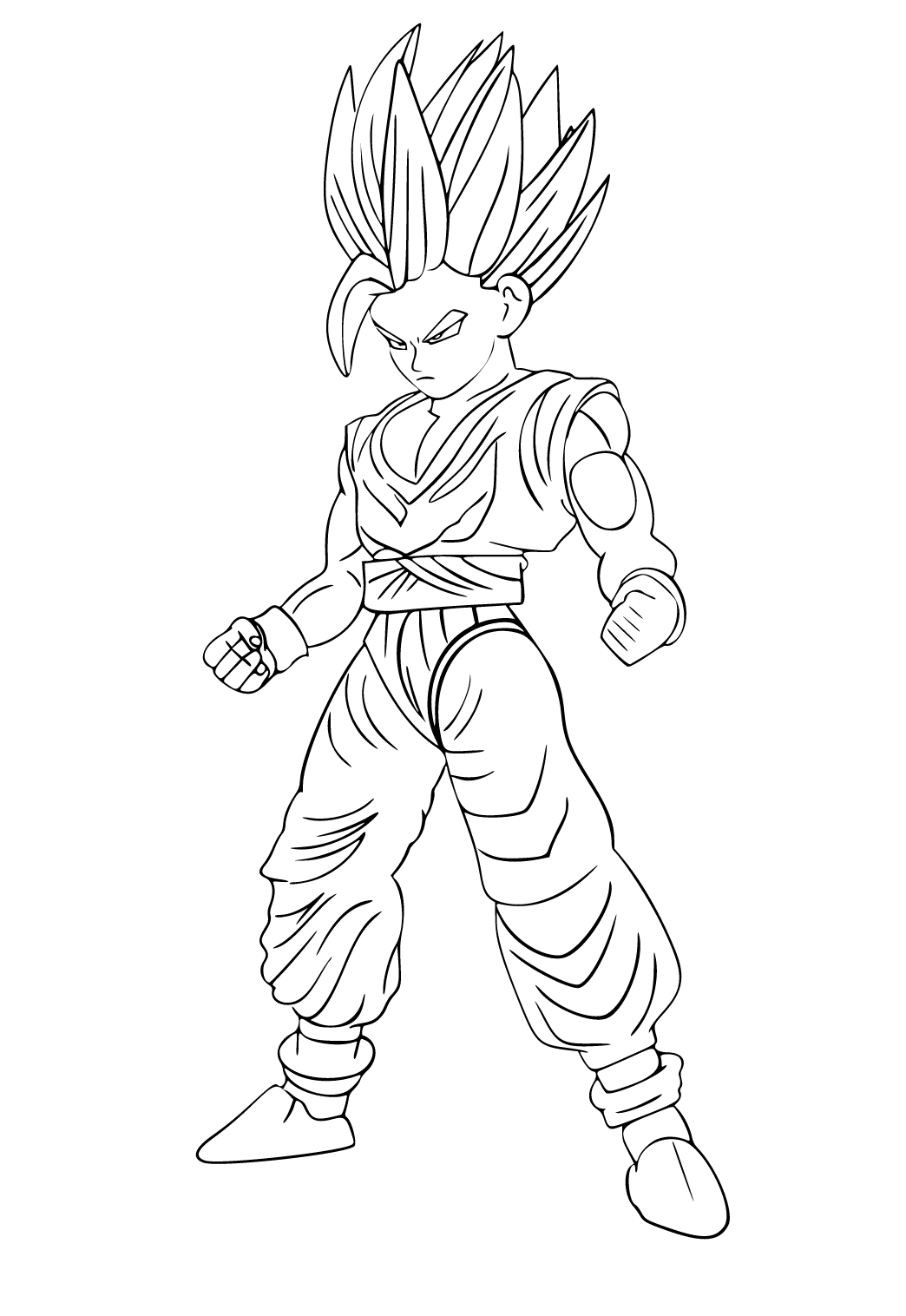 Free Printable Dragon Ball Z Goku Coloring Page, Sheet and Picture for  Adults and Kids (Girls and Boys) - Babeled.com