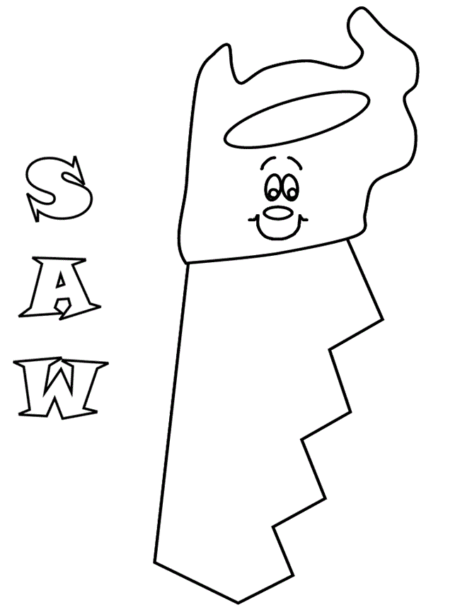 Cartoon Saw Coloring Page - Free Printable Coloring Pages for Kids