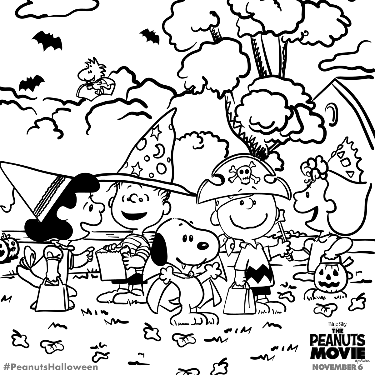 Make the gang even more colorful this Halloween. | Snoopy coloring pages, Halloween  coloring pages, Halloween coloring