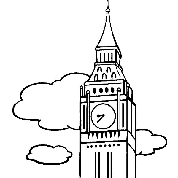 Big Ben The Clock Tower Coloring Page : Coloring Sun