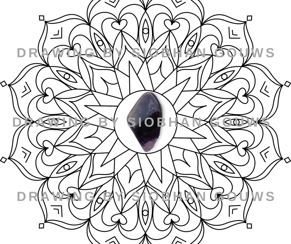 Crystal Mandala Coloring Page - Amethyst - SGCrystalHealing