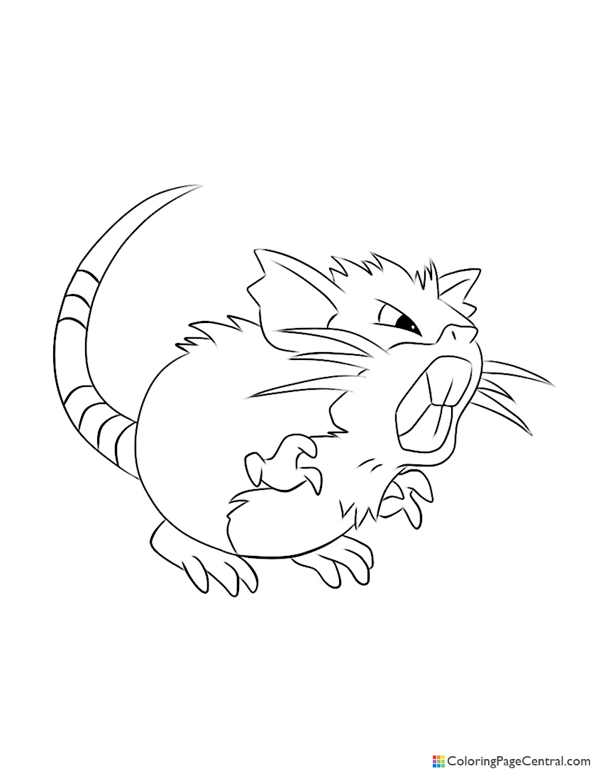 Pokemon - Raticate Coloring Page | Coloring Page Central