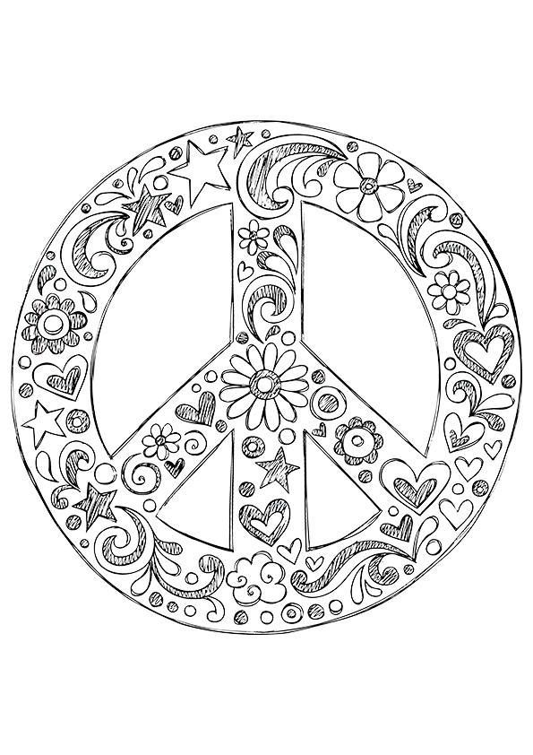 peace coloring pages for adults - Clip Art Library