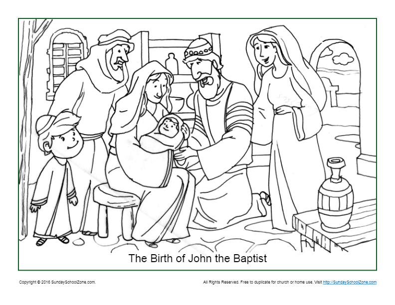 The Birth of John the Baptist Coloring Page - Children's Bible Activities |  Sunday School Activities for Kids