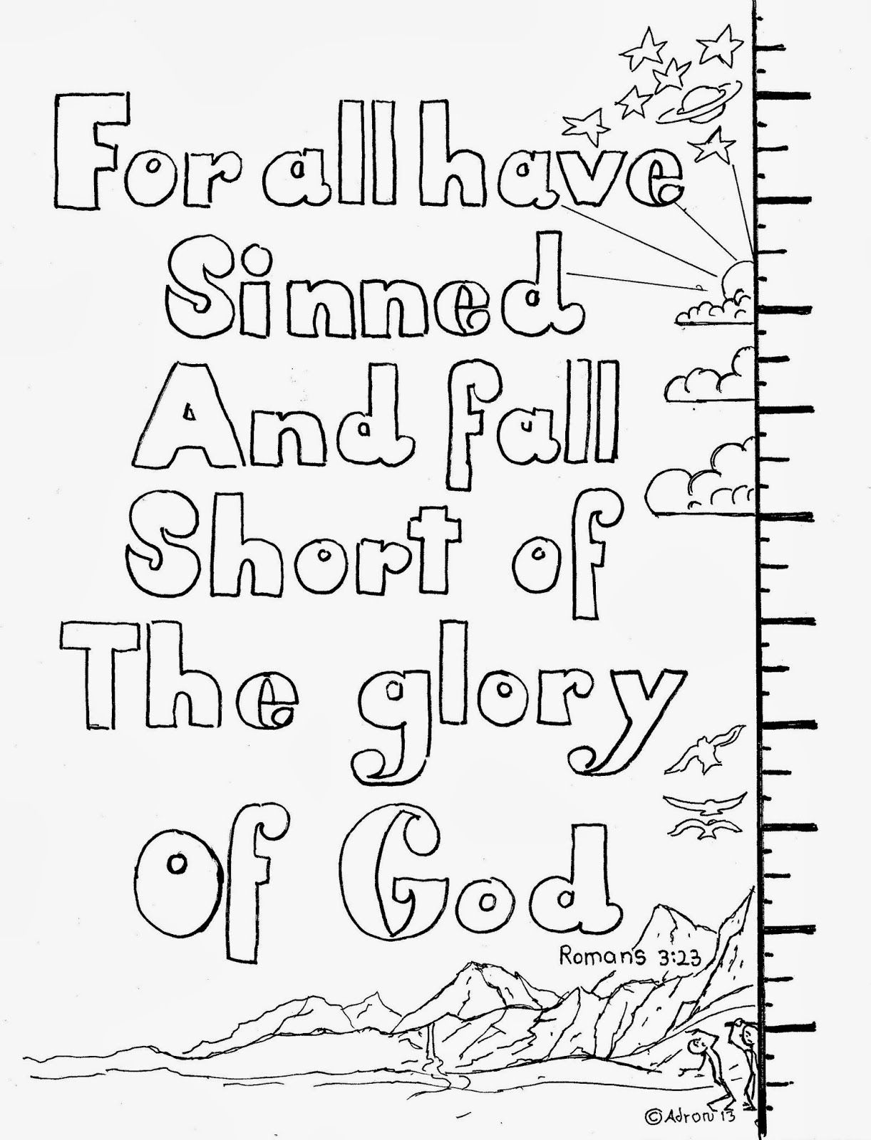 Coloring Pages for Kids by Mr. Adron: Romans 3:23, For All Have ...