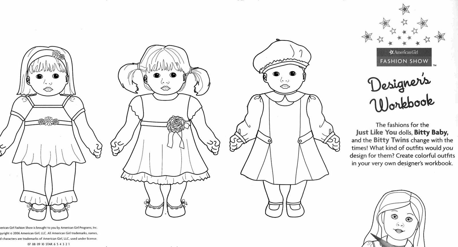 American Girl To Print - Coloring Pages for Kids and for Adults