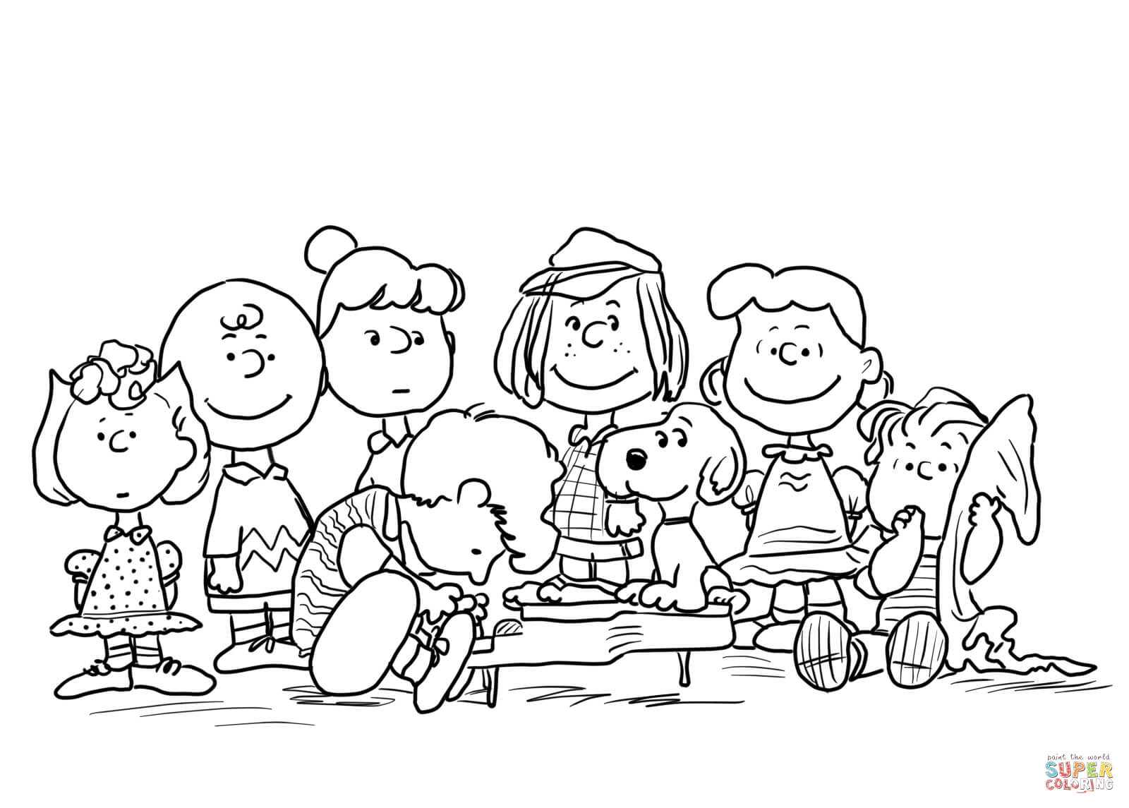 Peanuts Characters coloring page | Free Printable Coloring Pages