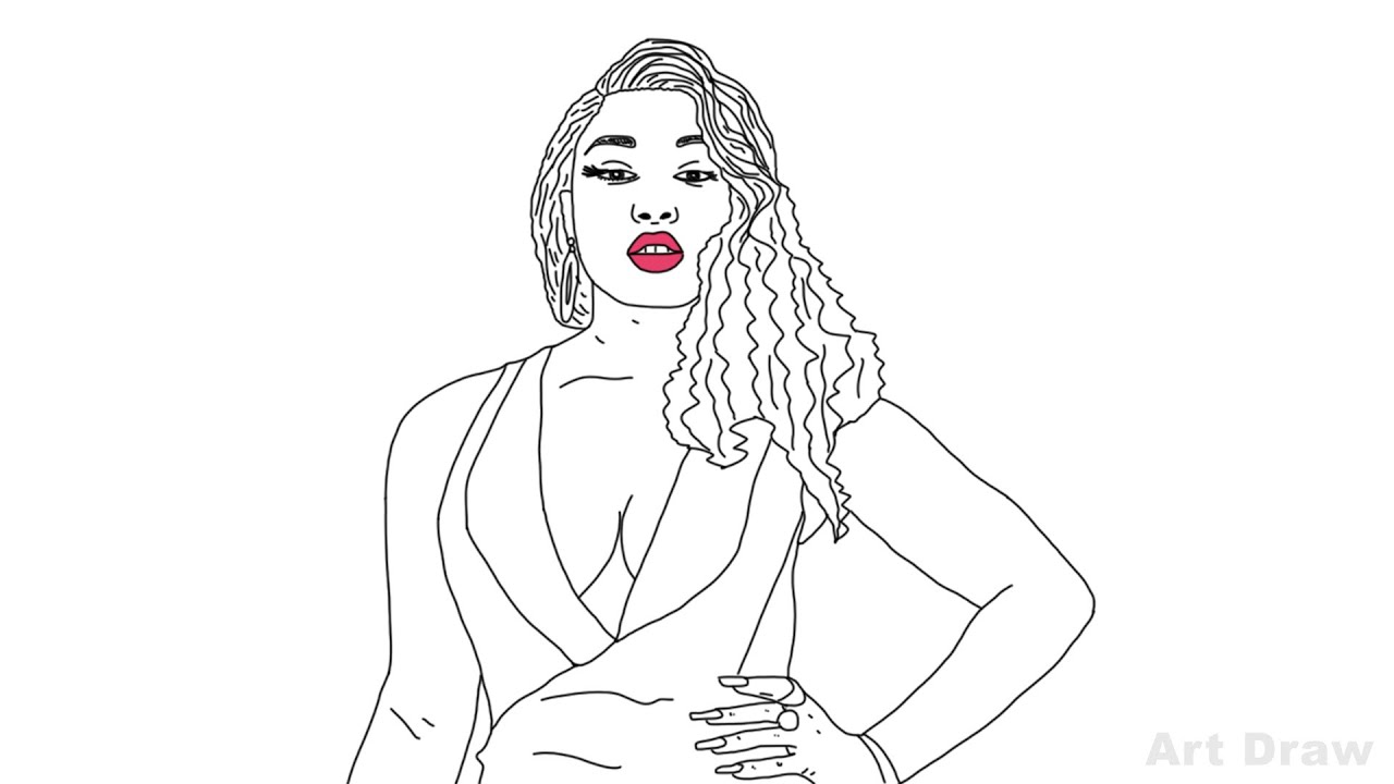 How to draw Megan Thee Stallion - YouTube