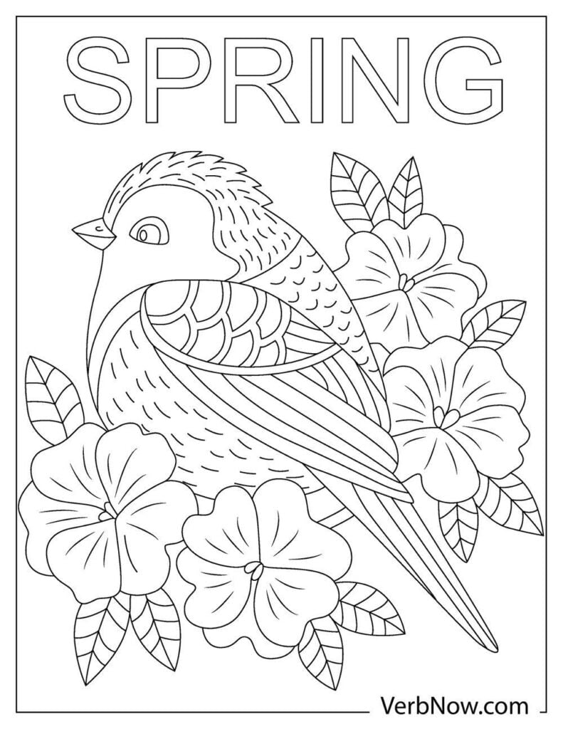 Free SPRING Coloring Pages & Book for Download (Printable PDF) - VerbNow