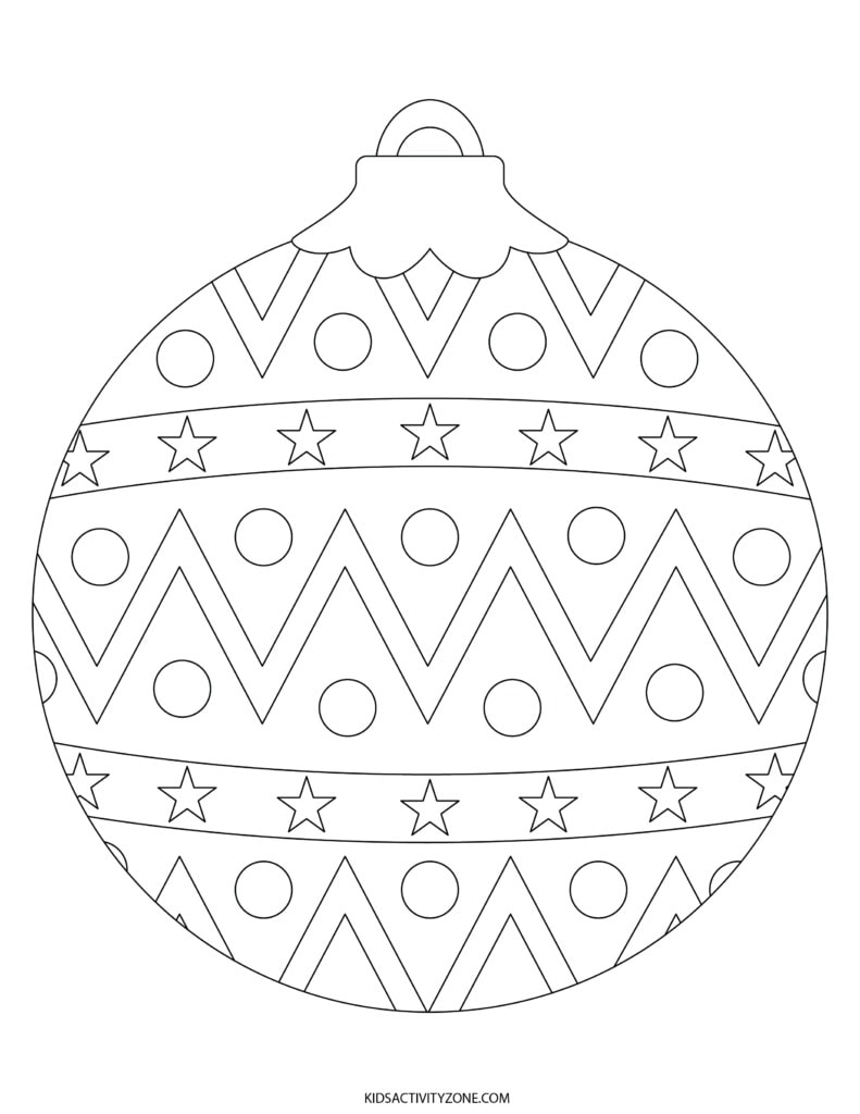 Christmas Ornament Coloring Pages - Kids Activity Zone